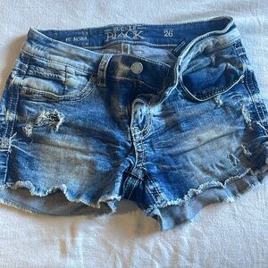 Women’s denim Shorts Size 26 Buckle Black .